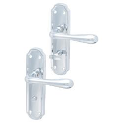 Hampstead Polished Chrome Bathroom Door Handles - Genoa Range - 168 x 45mm