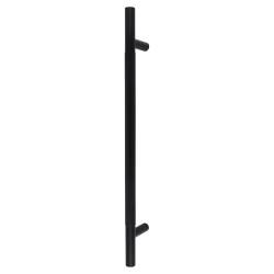 Hampstead Matt Black 23mm Knurled T-Bar Door Pull Handle - Bolt Fix - 450mm Centres