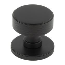 Burlington by Frelan Black Knurled Mortice Door Knob - 60mm Rose Diameter - Westbourne Range