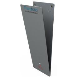 Purehold Aluminium Antibacterial Front and Back XXL Finger Plates - 600 x 120 x 15mm - Silver