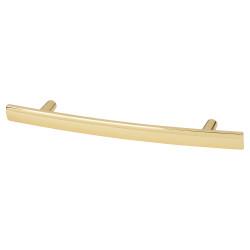 Altro 14mm Curved T-Bar Cabinet Pull Handle - 128mm Centres - Polished Brass