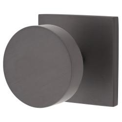 Heritage Brass by M Marcus Disc Cabinet Knob on Square Backplate - 32mm Diameter - Matt Bronze