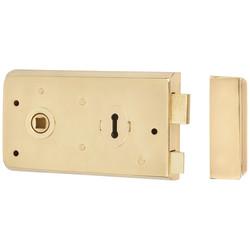 Altro Plain Edge Rim Sashlock - 140 x 80mm - Brass
