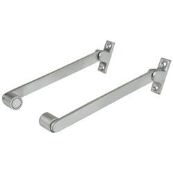 Roller Arm Fanlight Stay - 150mm Length - Satin Chrome - Pair