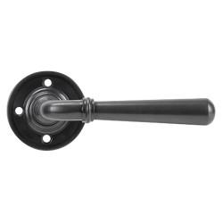 From The Anvil Aged Bronze Door Handles on Round Fixed Rose - Newbury Range