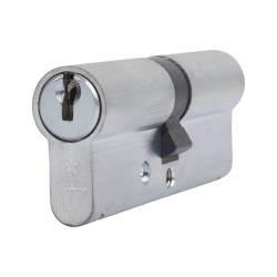 ERA 1 Star 6 Pin Kitemarked 80mm Euro Double Cylinder - 40 + 40mm - Satin Chrome - Keyed to Differ