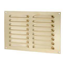 Hampstead Hooded Louvre Vent - 229 x 152mm - 6650mm² Free Air Flow - Polished Brass