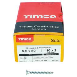 TIMCO Solo Chippy Pozi Countersunk Wood Screws - 5.0 x 50mm - Zinc Plated - Pack of 200