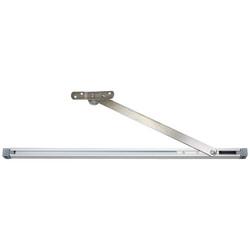 Strand Surface Mounted Friction Limiting Stay - Satin Aluminium Body - Satin Stainless Arm