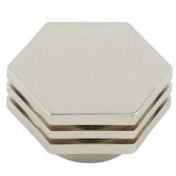 Hoxton by Frelan Nile Hex Cabinet Knob - 40mm Diameter - Polished Nickel