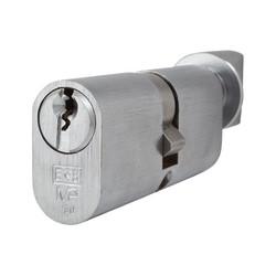 Eurospec 10 Pin 70mm Oval Thumbturn Cylinder - 35mm Turn + 35mm - Satin Chrome - Keyed to Differ