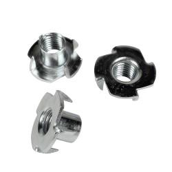 4 Pronged Tee Nut - M10 x 13mm - Zinc Plated - Pack of 100