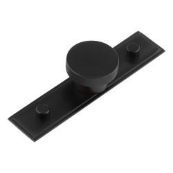 Hoxton by Frelan Wenlock Knurled Round Cabinet Knob on Stepped Backplate - 40mm Diameter - Black