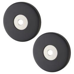 Altro Matt Black Rose Set for 19mm Door Pull Handless - 52 x 6mm