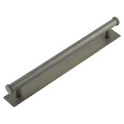 Hoxton by Frelan Wenlock 15mm Knurled T-Bar Cabinet Pull Handle on Plain Backplate - 224mm c/c - Dark Bronze