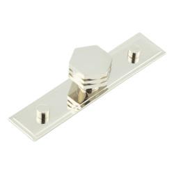 Hoxton by Frelan Nile Hex Cabinet Knob on Stepped Backplate - 30mm Diameter - Polished Nickel