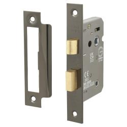 Altro Bathroom Lock - 63mm Case - 45mm Backset - Square - Black Nickel