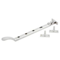 Hampstead Victorian Casement Window Stay - 10"/250mm Length - Soft Satin Chrome