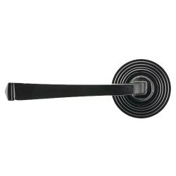 From The Anvil Black Door Handles on Round Beehive Rose - Avon Range