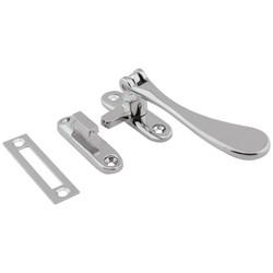 Altro Cast Victorian Mortice & Hook Plate Casement Window Fastener - Reversible - Polished Chrome