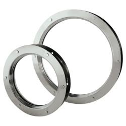 North 4 Designs Single Glazed Round Vision Panel - 288mm Diameter - Satin Stainless Steel