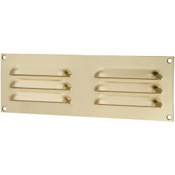 Hampstead Hooded Louvre Vent - 229 x 76mm - 2470mm² Free Air Flow - Polished Brass