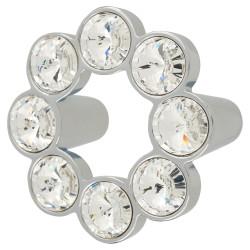 Venice Circular Crystal Cabinet Knob - 50mm Diameter - Polished Chrome
