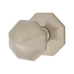 Heritage Brass by M Marcus Satin Nickel Octagonal Centre Door Knob - 66mm Rose Diameter