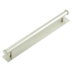 Hoxton by Frelan Wenlock 15mm Knurled T-Bar Cabinet Pull Handle on Plain Backplate - 224mm c/c - Satin Nickel