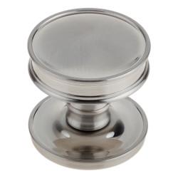 Burlington by Frelan Satin Nickel Ringed Mortice Door Knob - 65mm Rose Diameter - Berkeley Range