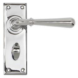 From The Anvil Polished Chrome Bathroom Door Handles - Newbury Range - 152 x 50mm