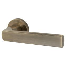 Altro Antique Brass Door Handles on Round Rose - Zara Range