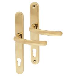 Rutland Polished Brass uPVC Multipoint Door Handles - 92mm c/c - Frontier Collection