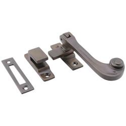 Hampstead Solid Curl Mortice & Hook Plate Casement Window Fastener - Reversible - Antique Bronze