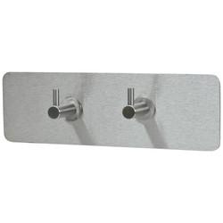 Hampstead Hook on Plate - 240 x 75mm - 2 Hooks - Satin Stainless Steel