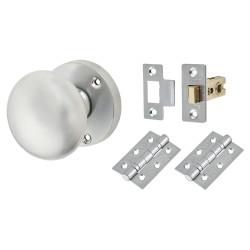 Touchpoint Satin Chrome Mortice Door Knobs Pack - 60mm Rose Diameter