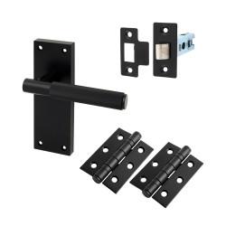 Altro Matt Black Knurled Latch Door Handles Pack - Remi Range