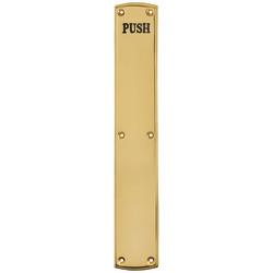 Carlisle Brass Solid Brass Period Entrance Finger Plate - Push - 450 x 75 x 4mm - Polished