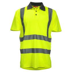 TIMCO Hi Visibility Short Sleeve Polo Shirt - Yellow - Medium