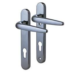 Trojan Sparta uPVC Multipoint Door Handle - Short Plate - 92mm c/c - Chrome