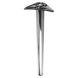 Rothley Round Adjustable Worktop Support Breakfast Bar Table Leg - 60 x 870-895mm - Polished Chrome