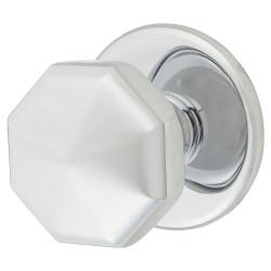 Carlisle Brass Polished Chrome Octagonal Victorian Centre Door Knob - 78mm Rose Diameter