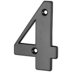 79mm Screw Fix Door Numeral - 4 - Black