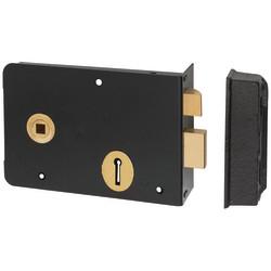 UNION 1439 Scotch Rim Lock - 155 x 106mm - Left Hand - Black