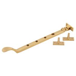 Carlisle Brass Victorian Casement Window Stay - 10"/264mm Length - Satin Brass