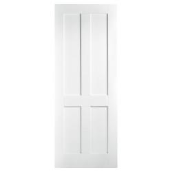LPD London 4 Panel Primed Solid Internal FD30 Fire Door - 1981 x 762 x 35mm - White