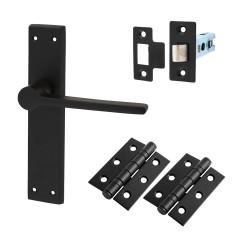 Altro Matt Black Latch Door Handles Pack - Farley Range