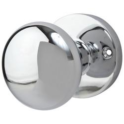 Altro Polished Chrome Solid Brass Round Mortice Door Knob - 61mm Rose Diameter