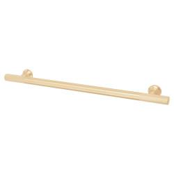 Altro York 12mm Partially Knurled T-Bar Cabinet Pull Handle - 224mm Centres - Satin Brass