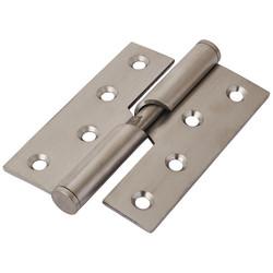Rising Butt Door Hinge - 102 x 76 x 3mm - Left Hand - Satin Stainless Steel - Pair